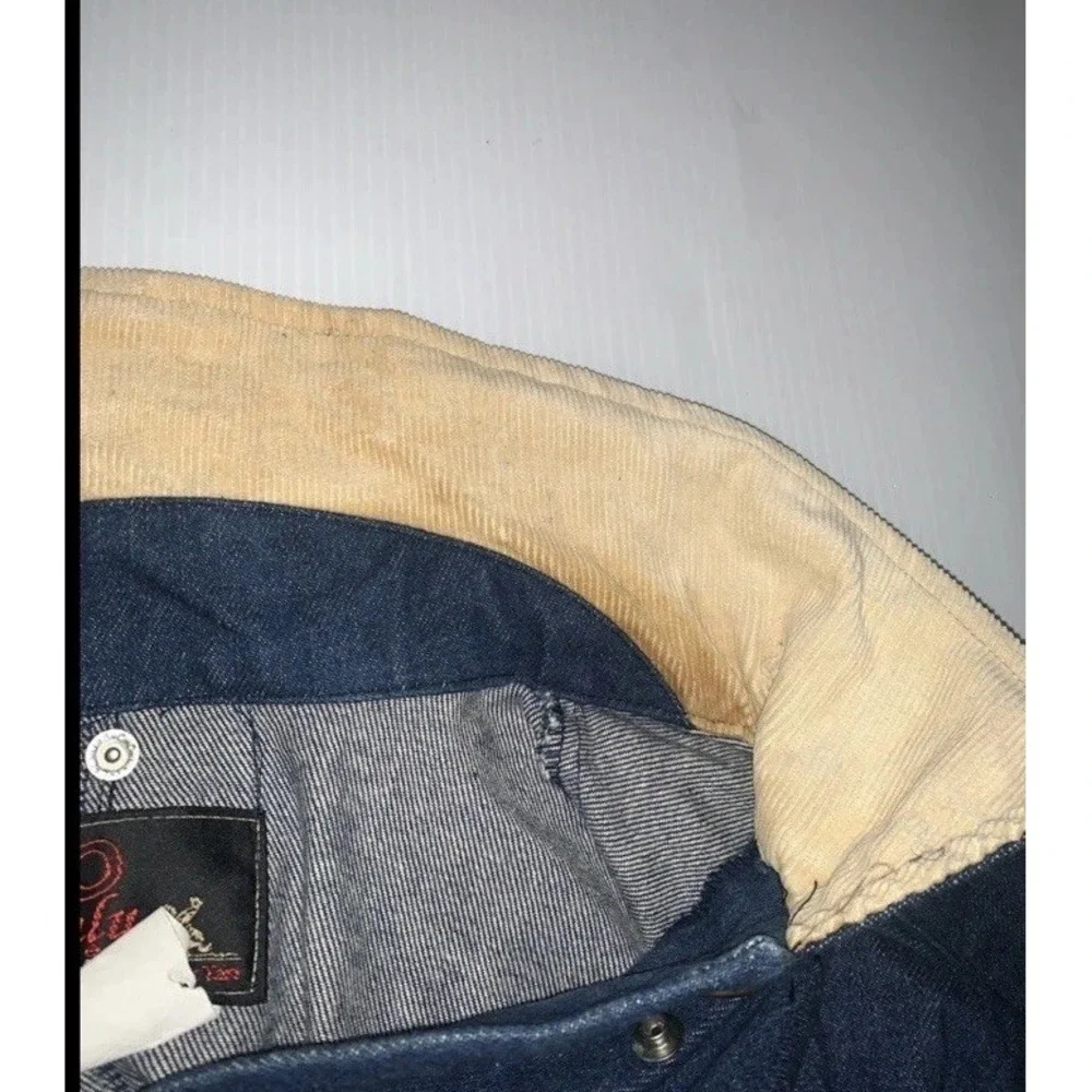 VTG Pro Only By Tex Tan Duster Coat Men L Blue Denim Detachable Cape Snap Cowboy